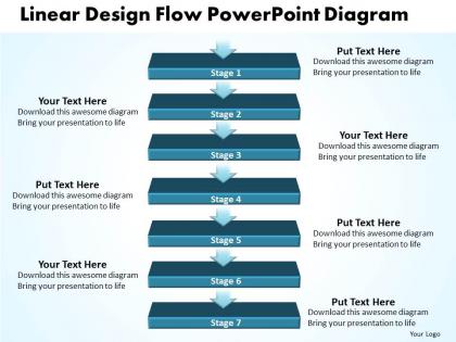 Business powerpoint templates linear design flow diagram k sales ppt slides