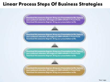 Business powerpoint templates linear process steps of strategies sales ppt slides