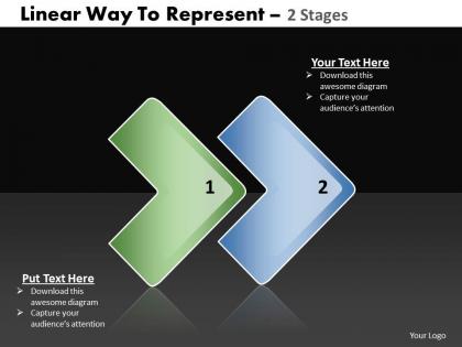 Business powerpoint templates linear way to represent 2 stage sales ppt slides