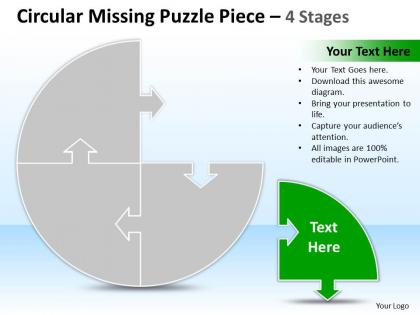 Business powerpoint templates process missing puzzle piece 4 stages sales ppt slides