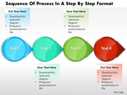 Business powerpoint templates sequence of process step by format sales ppt slides