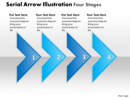 Business powerpoint templates serial arrow illustration four phase diagram ppt sales slides