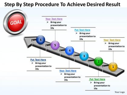 Business powerpoint templates step by procedure to achieve desired result sales ppt slides