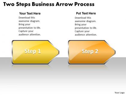 Business powerpoint templates two steps arrow process sales ppt slides