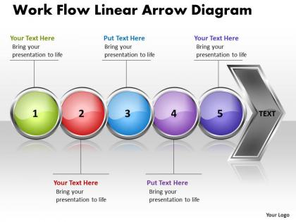 Business powerpoint templates work flow linear arrow diagram sales ppt slides 5 stages