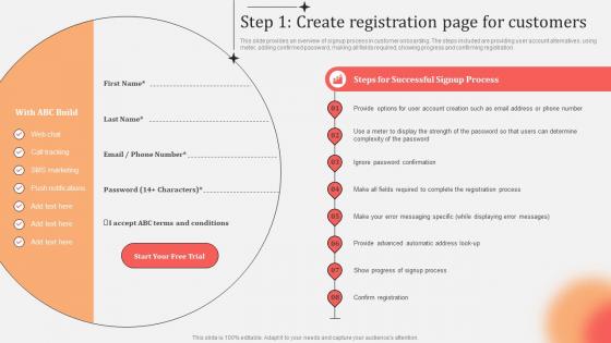 Business Practices Customer Onboarding Step 1 Create Registration Page For Customers