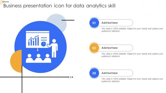 Business Presentation Icon For Data Analytics Skill
