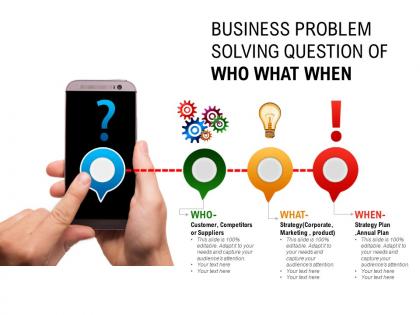 Business problem solving question of who what when