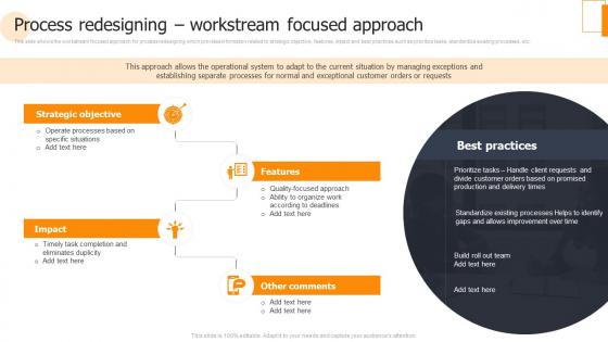 Business Process Change Process Redesigning Workstream Focused Approach