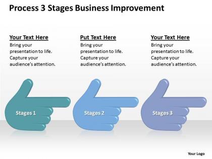 Business process diagram examples 3 stagesbusiness improvement powerpoint templates 0515