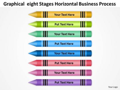 Business process diagram symbols of eight stages horizontal powerpoint templates