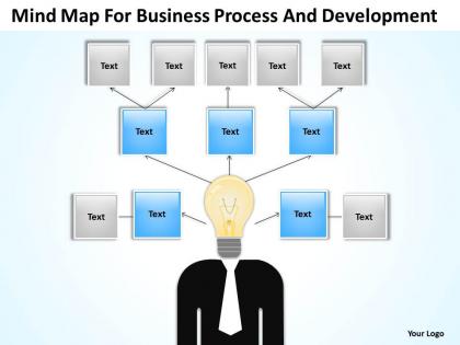 Business process diagram vision mind map for development powerpoint templates