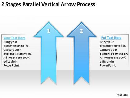 Business process flow chart 2 stages parallel vertical arrow powerpoint templates