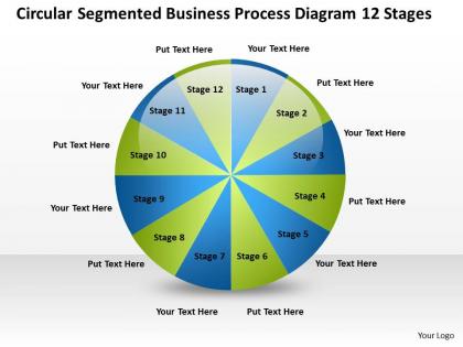Business process flow chart segmented diagram 12 stages powerpoint templates
