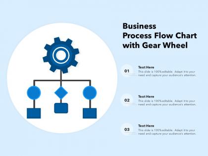 Business process flow chart with gear wheel