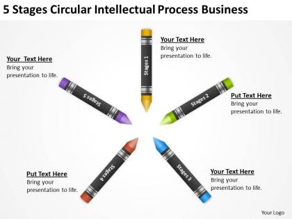 Business process flow diagram 5 stages circular intellectual powerpoint templates