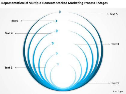 Business process flowchart elements stacked marketing 6 stages powerpoint templates