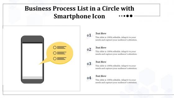 Business process list in a circle with smartphone icon