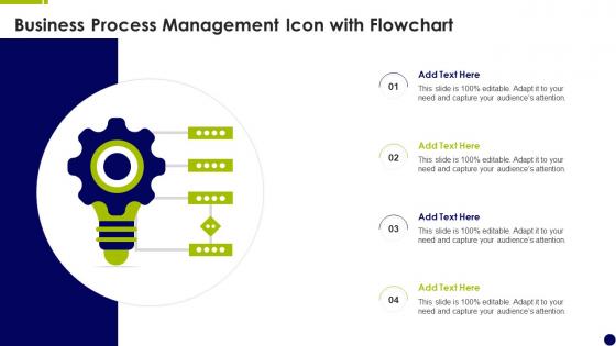 Business Process Management Icon With Flowchart