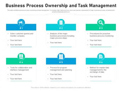 Business process ownership and task management