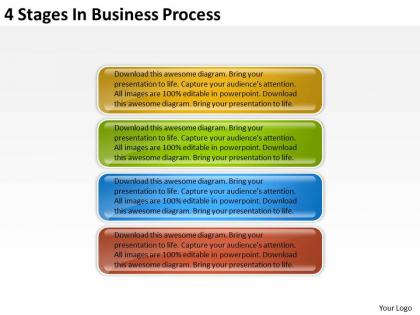 Business process workflow diagram examples 4 stages powerpoint templates
