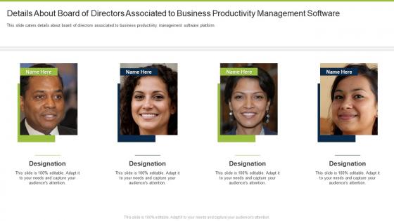 Business productivity management software details about board of directors associated to business