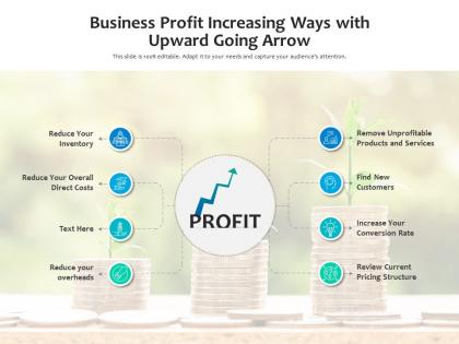 Business profit increasing ways with upward going arrow