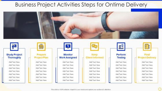 Business Project Activities Steps For Ontime Delivery