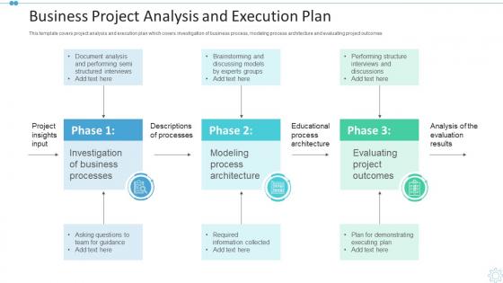 Business project analysis and execution plan