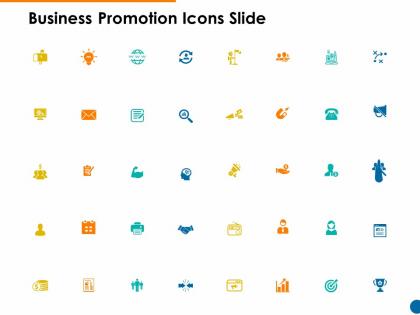 Business promotion icons slide portfolio ppt powerpoint presentation diagram lists