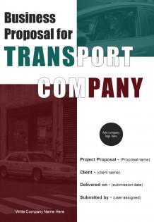 Business Proposal For Transport Company Report Sample Example Document
