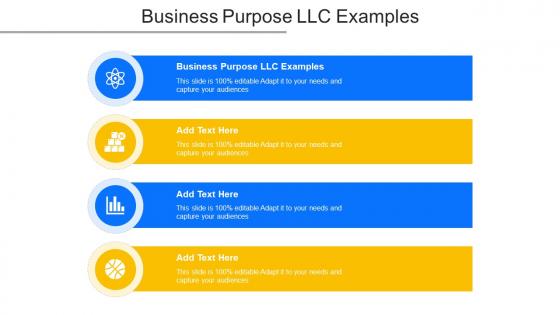 Business Purpose LLC Examples Ppt Powerpoint Presentation Slides Tips Cpb