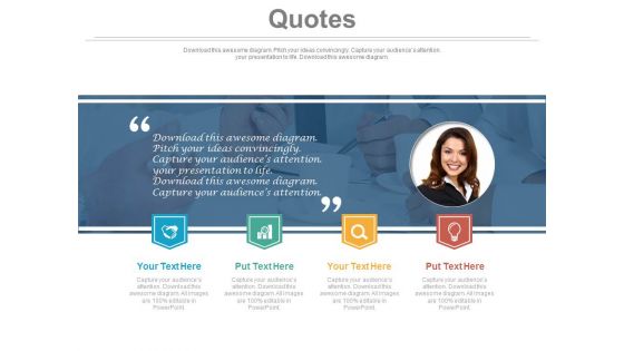 Business quotes for female employee powerpoint slides