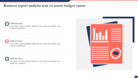 Business Report Analysis Icon To Assess Budget Status