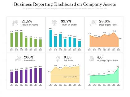 Business reporting dashboard on company assets