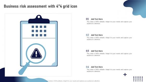 Business Risk Assessment With 4x4 Grid Icon