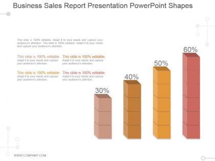 Business sales report presentation powerpoint shapes