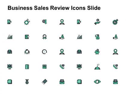 Business sales review icons slide location ppt powerpoint presentation diagram lists