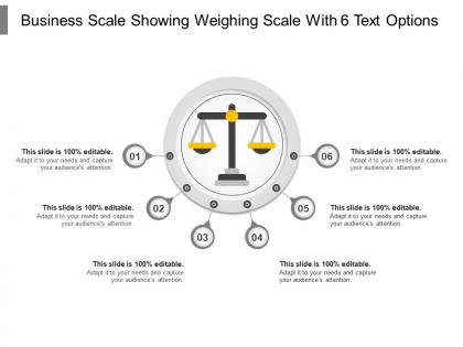 Business scale showing weighing scale with 6 text options
