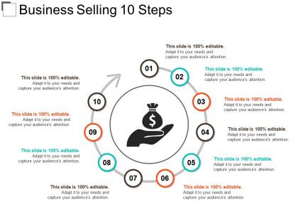 Business selling 10 steps powerpoint slide clipart