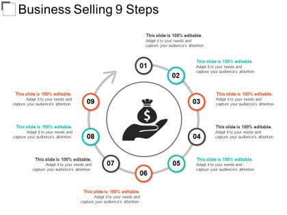 Business selling 9 steps powerpoint slide