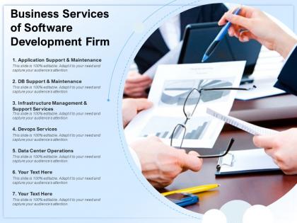 Business services of software development firm