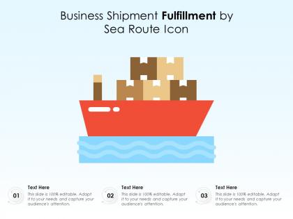Business shipment fulfillment by sea route icon