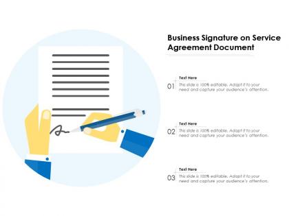 Business signature on service agreement document