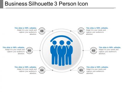 Business silhouette 3 person icon powerpoint show