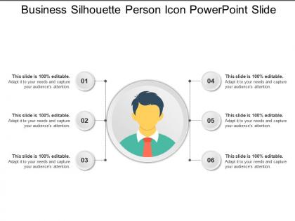 Business silhouette person icon powerpoint slide