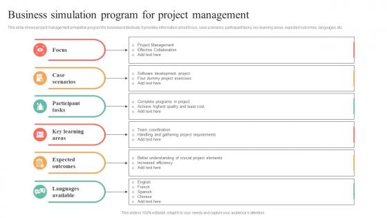 Business Simulation Program For Project Management