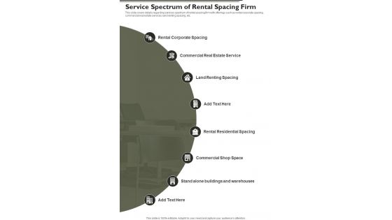 Business Space Lease Proposal Service Spectrum Of Rental Spacing Firm One Pager Sample Example Document