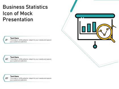 Business statistics icon of mock presentation