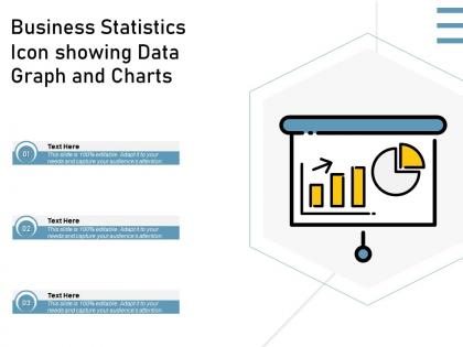 Business statistics icon showing data graph and charts